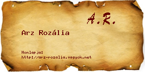 Arz Rozália névjegykártya